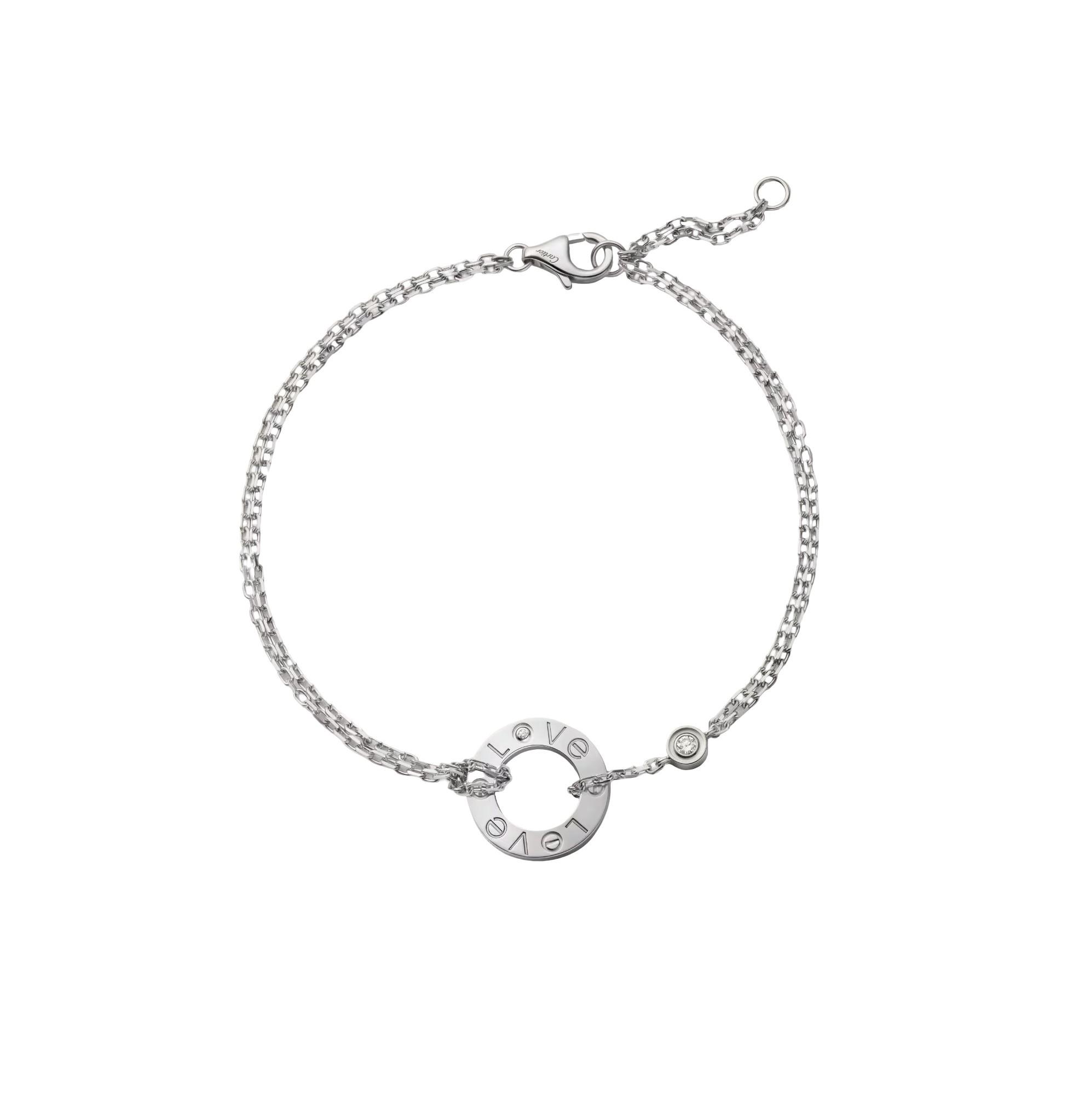 LOVE bracelet, on chain, 2 diamonds