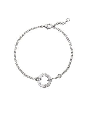 LOVE bracelet, on chain, 2 diamonds